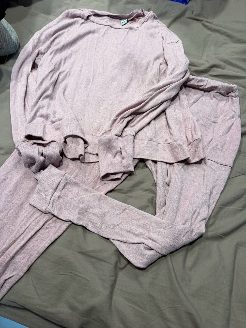 Ring Soft Knit Two-Piece Lounge Set in Pale Pink